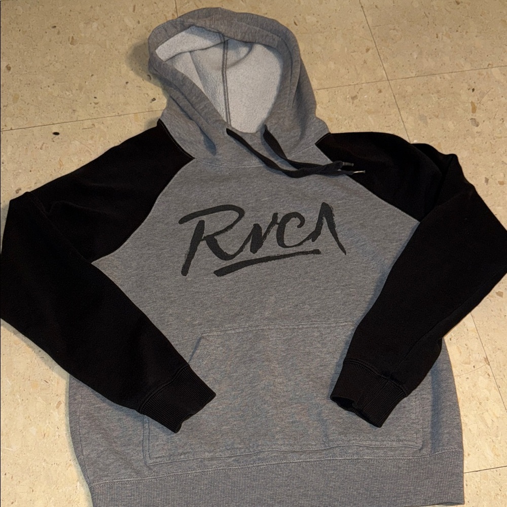 RVCA Two-Tone Gray and Black Hoodie